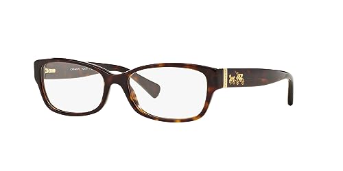 Coach HC6078 Prescription Eyewear Frames, Dark Tortoise/Demo Lens, 52 mm