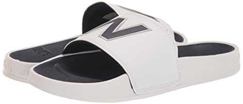 New Balance Men's 200 V1 Slide Sandal, White/Navy, 9