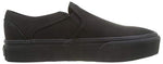 Vans Women's Asher Platform Slip-On Sneaker, Canvas Black Black, 10