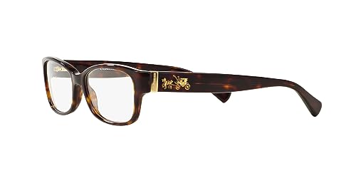 Coach HC6078 Prescription Eyewear Frames, Dark Tortoise/Demo Lens, 52 mm
