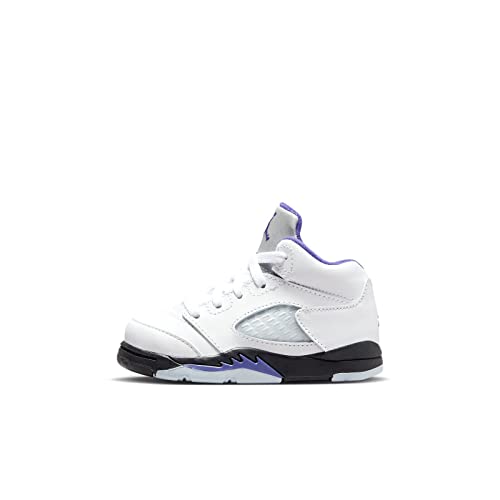 Jordan Baby Boy's 5 Retro (Infant/Toddler) White/Dark Concord/Black 8 Toddler M