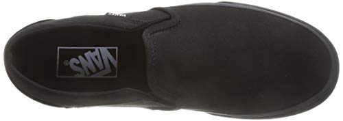 Vans Women's Asher Platform Slip-On Sneaker, Canvas Black Black, 10