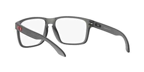 Oakley Men's Ox8100f Holbrook Rx Low Bridge Fit Square Prescription Eyewear Frames, Satin Grey Smoke/Demo Lens, 56 mm