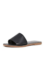 Madewell The Boardwalk Post Slide Sandal in Leather True Black 7.5 M