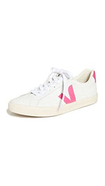 Veja Women's Esplar Logo Sneakers, Extra White/Mia, 8 Medium US