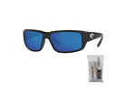 Costa Fantail 6S9006 900637 59MM 11 Matte Black/Blue Mirror 580g Polarized Rectangular Sunglasses for Men + BUNDLE with Designer iWear Eyewear Kit