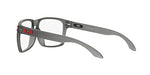 Oakley Men's Ox8100f Holbrook Rx Low Bridge Fit Square Prescription Eyewear Frames, Satin Grey Smoke/Demo Lens, 56 mm