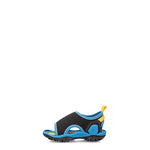 KEEN unisex child Knotch River Open Toe Sandal, Black/Vivid Blue, 8 Little Kid US