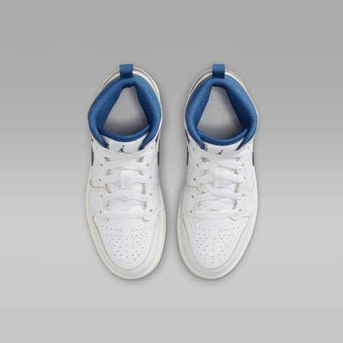 Jordan Little Kid's 1 Mid SE White/Industrial Blue-Sail (FN7493 141) - 12