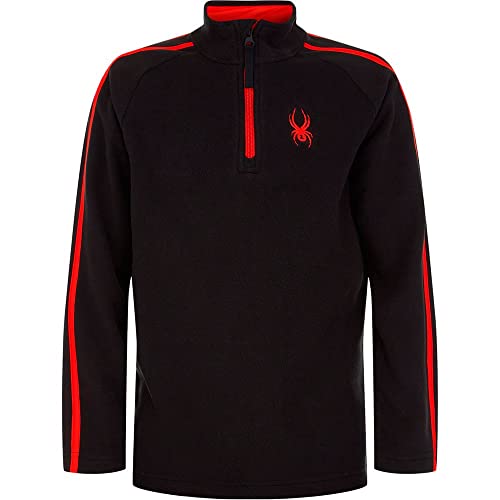 Spyder Boy's Speed Fleece Zip T-Neck (Little Kids/Big Kids) Black MD (10-12 Big Kid)