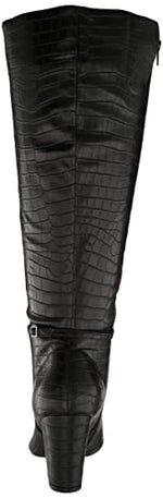 LifeStride womens Stratford-wc Knee High Boot, Black Croco, 8.5 Wide US