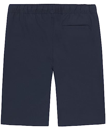 Nautica Boys' Big School Uniform Jogger Shorts, Elastic Waistband with Drawstring Closure, Wrinkle & Fade Resistant Fabric, Lowell Navy, 8