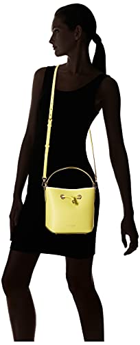 Eva Leather Small Bucket Crossbody Top Handle Shoulder Bag Limelight Yellow