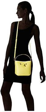 Eva Leather Small Bucket Crossbody Top Handle Shoulder Bag Limelight Yellow