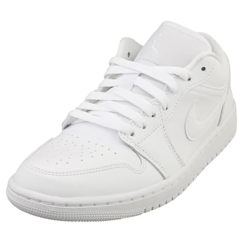 NIKE Air Jordan 1 Low Women's Shoes (DV0990-111, White/White-White) Size 10