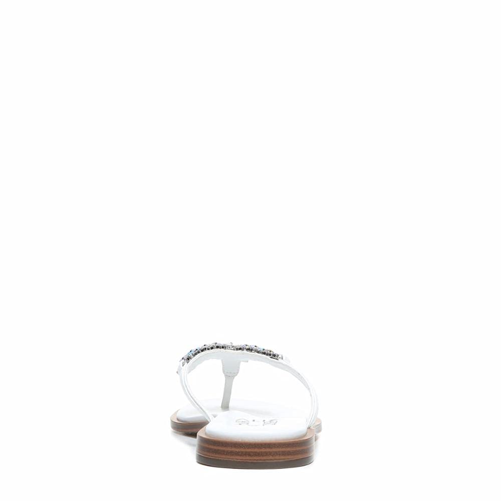 Naturalizer Womens Fallyn Faux Leather Thong Sandals White 10 Medium (B,M)