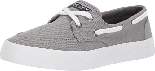 Sperry Women's Crest Boat Sneaker, Grey, 5 Medium