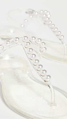 Stuart Weitzman Women's Goldie Jelly Sandals, Clear, 5 Medium US