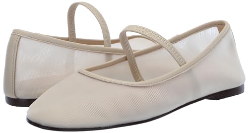 Madewell Women's Cosme Elastic Mary Jane Flat, Ecru, 9