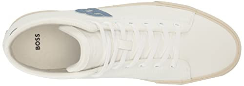 B Logo High Top Leather Sneaker Light Cream