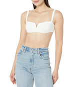 Free People Notched Lily Scuba Bralette White MD (Women's 8-10)