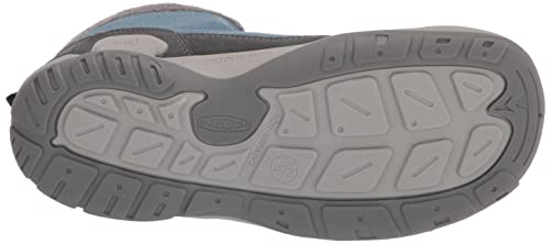 KEEN Knotch Chukka DS Mid Height Insulated Boots, Magnet/Blue Shadow, 7 US Unisex Big Kid