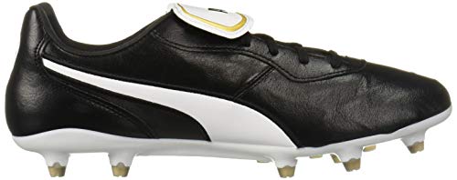 PUMA Mens King Top Firm Ground Soccer Cleats, PUMA Mens black-PUMA Mens white, 10.5