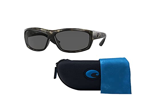 Costa Del Mar Saltbreak 902045 65MM Weltands/Grey 580P Polarized Square for Men + Bundle w/Designer iWear Kit