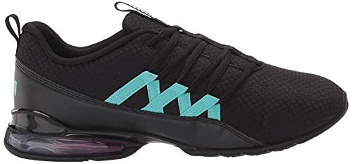 PUMA Women's RIAZE PROWL MOD MULTI Sneaker, Puma Black-Blue Turquoise, 11