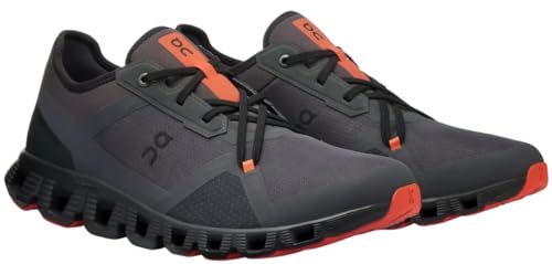 On Men's Cloud X 3 AD Sneakers, Eclipse | Flame, Black, Orange, 12.5 Medium US