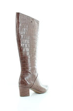 Naturalizer Melanie Regular Shaft Lodge Brown Croco Print Leather 7.5 W (C)