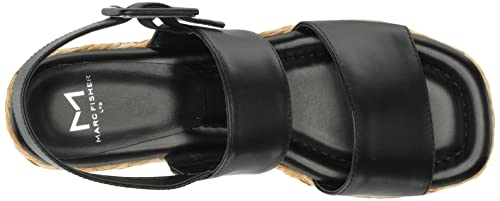 Marc Fisher LTD Women's PATRYCE Espadrille Wedge Sandal, Black 001, 7