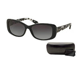 Coach HC8168 534811 56M Black/Black Crystal Mosaic/Light Grey Gradient Rectangle Sunglasses For Women + BUNDLE with Designer iWear Eyewear Kit