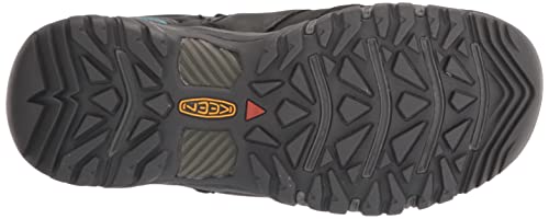 KEEN Women's Ridge Flex Low Height Waterproof Hiking Boots, Raven/Porcelain, 8