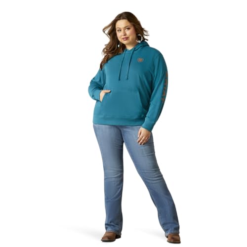 ARIAT Women's Logo Hoodie - Deep Lagoon, Medium