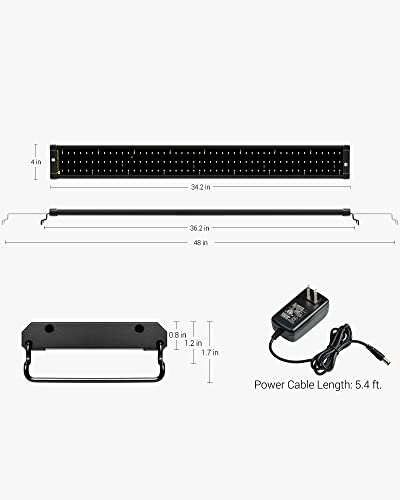 NICREW ClassicLED Aquarium Light, Fish Tank Light with Extendable Brackets, White and Blue LEDs, Size 36 to 48 Inches, 25 Watts