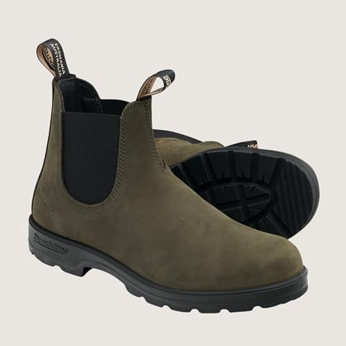 Blundstone 2442 Unisex Classic Series Chelsea Boot for Men and Women with Shock Absorption and Premium Water Resistant Nubuck Leather, Forest Green, 11 US Men / 13 US Women / 10 AU