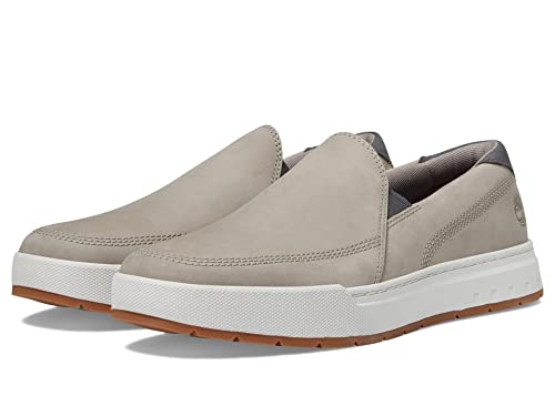 Timberland Maple Grove Leather Slip-On Shoes for Men - Textile Upper with Round Toe Design, Slip-On Style, Classy, and Chic Medium Grey Nubuck 13 D - Medium