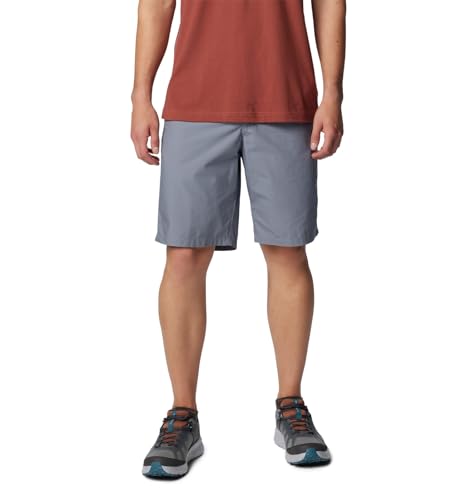 Columbia Mens Washed Out Hiking Short, Grey Ash, 34 x 10