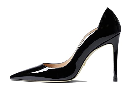 Stuart Weitzman Womens Stuart 100 Scallop Pump Black 9 B