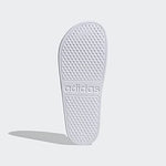 adidas Unisex Adilette Aqua Slide Sandal, White/Platin Metallic/White, 12 US Men