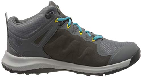 KEEN Women's High Rise Hiking Boots, Black Steel Grey Bright Turquoise 003, 8.5 UK