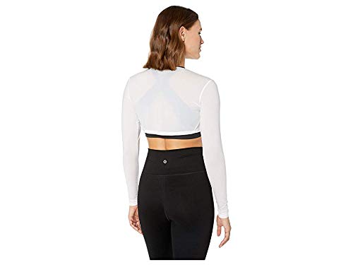 Jamie Sadock Sunsense® 35 SPF Lightweight Long Sleeve Crew Neck Crop Layering Top Medium Sugar White