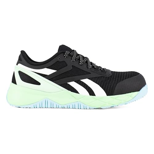 Reebok Nanoflex TR Work EH Comp Toe Black/Seafoam Green/White 8 D - Wide