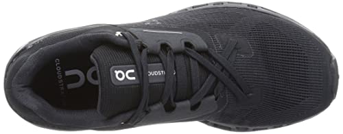 On Running Cloudstratus Womens' Sneakers, All Black, 5.5