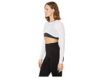 Jamie Sadock Sunsense® 35 SPF Lightweight Long Sleeve Crew Neck Crop Layering Top Medium Sugar White