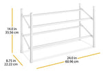 Whitmor 2-Tier Expandable and Stackable Shoe Rack, White