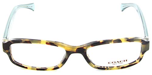 COACH HC6083-5357 Eyeglasses, Dark Vintage Tortoise/Crystal Teal Frame 52mm w/Clear Demo Lens