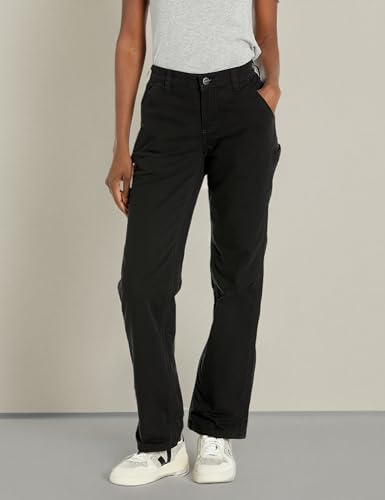 Carhartt womens Rugged Flex Loose Fit Canvas Fleece-Lined Pant Black,12 Short