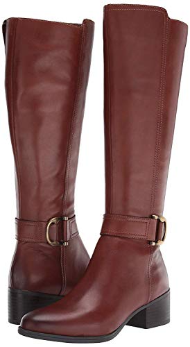 Naturalizer Womens Kelso Wide Calf Leather Knee-High Boots Tan 5.5 Medium (B,M)